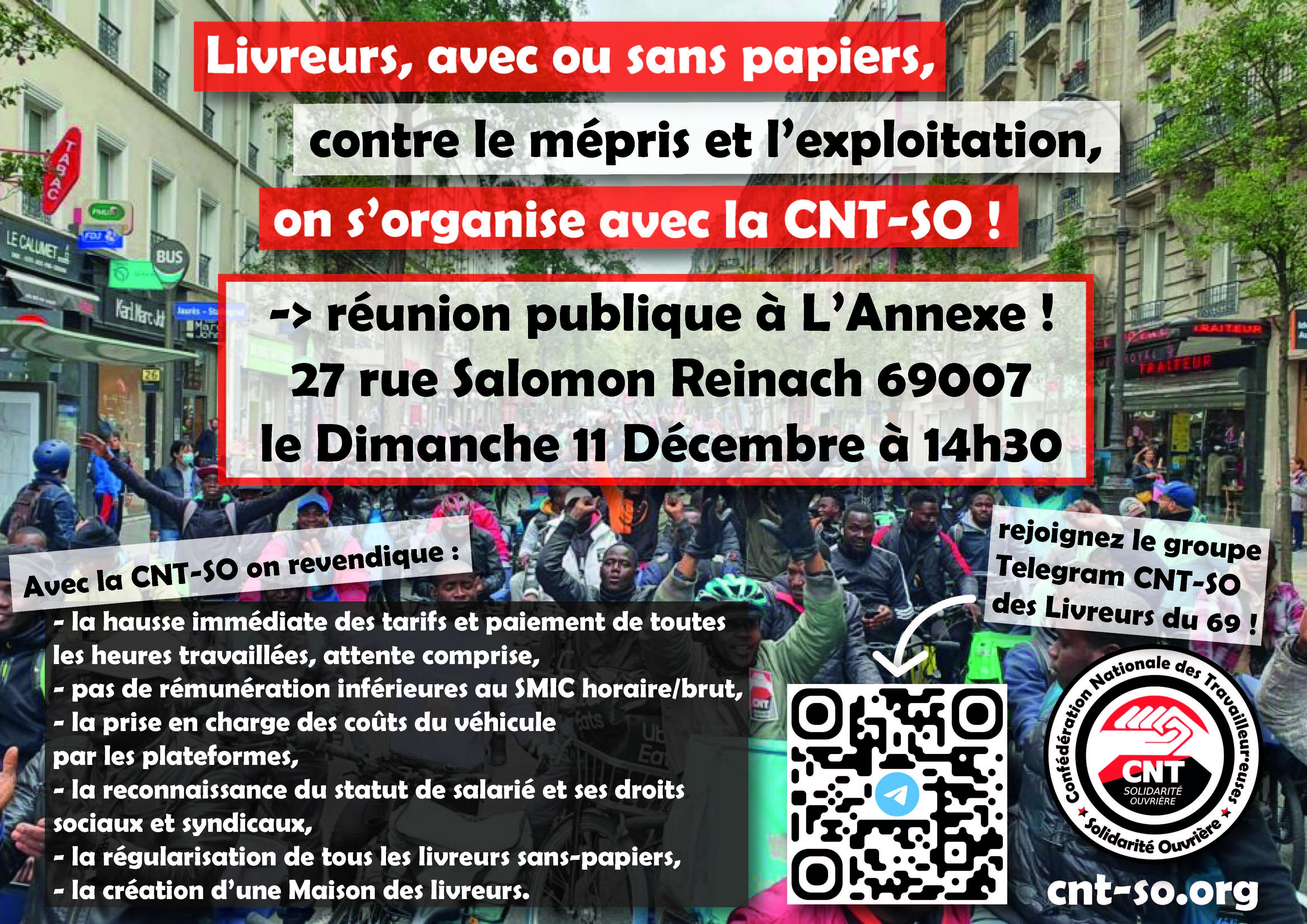 Livreurs contre l'exploitation 2.0 on s'organise ! – CNT-SO